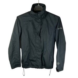 Columbia Jacket Black Logo Windbreaker Raincoat Shell‎ Size S - XS